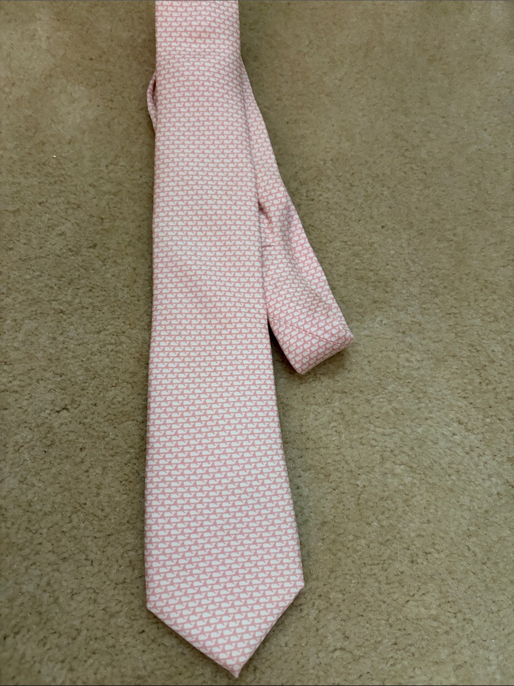 Vineyard Vines Light Pink Micro Whale Print Tie
